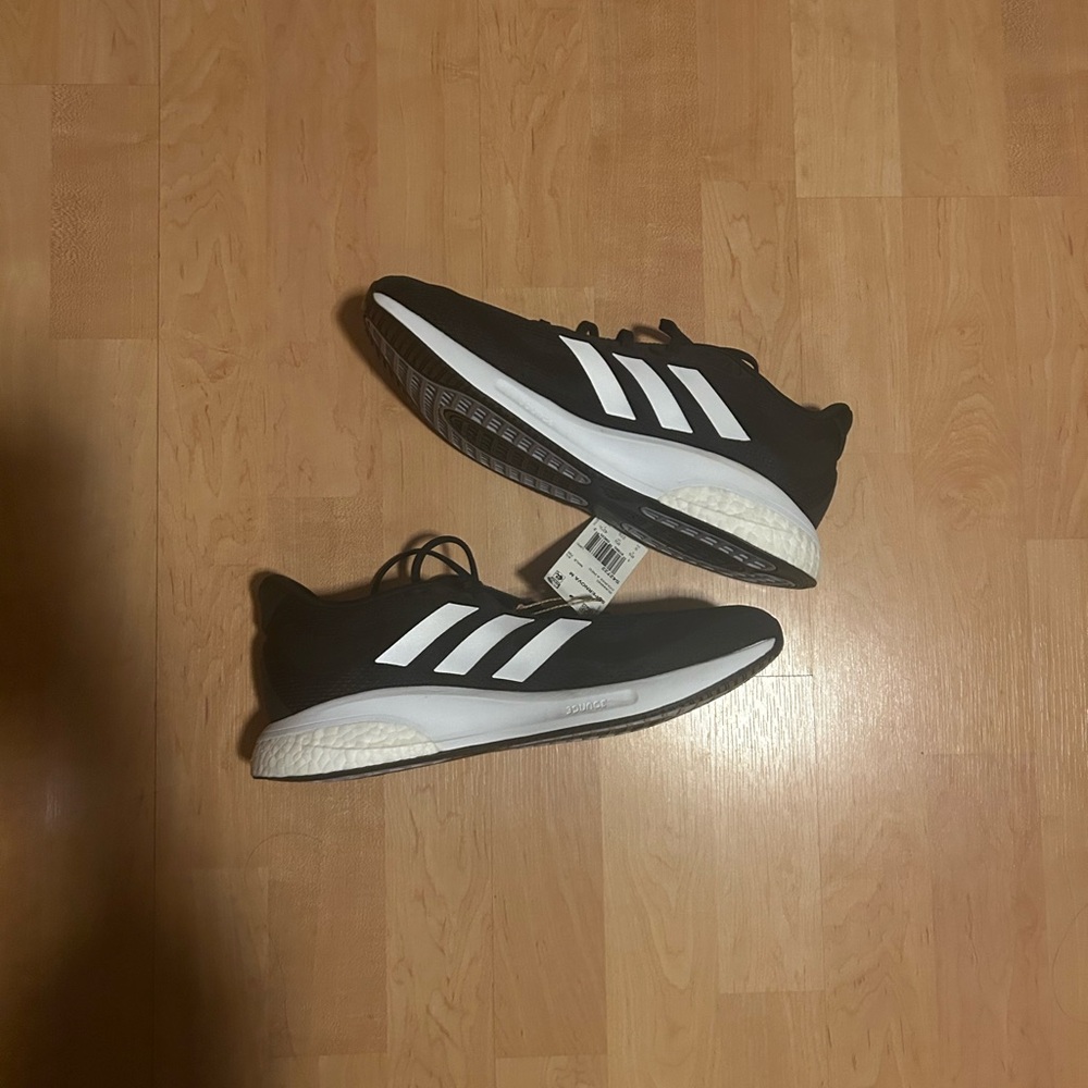 Adidas Men's Black and White Athletic Shoes